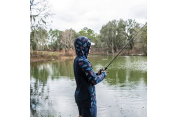 Image of Googan Squad Patriotic Jigs Hooded Long-Sleeve Shirt w/Mesh Back - Mens, Medium, GS239-M