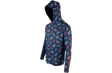 Image of Googan Squad Patriotic Jigs Hooded Long-Sleeve Shirt w/Mesh Back - Mens, Medium, GS239-M