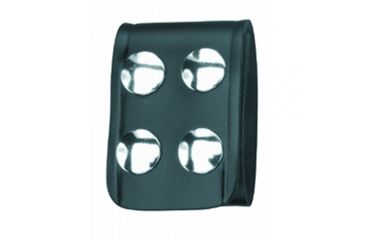 Image of Gould &amp; Goodrich Quad Snap Belt Keeper 4-Pack, Nickel, Black Weave, B129-4W