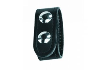 Image of Gould &amp; Goodrich Belt Keeper, Double Snap, Nickel, Black Weave, K76W