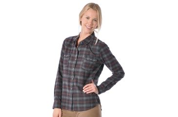 Image of Gramicci Montana Vintage Flannel Button Down - Women's-Mineral Grey-Small