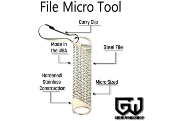 Image of Grim Workshop File Micro Tool, Hardened Stainless Construction, 1.75in x 0.5in, GWFILEZIP