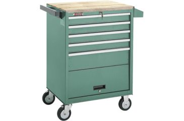 Image of Grizzly Industrial 5 Drawer Roll-Cabinet w/ Bulk Storage Compartment H0841