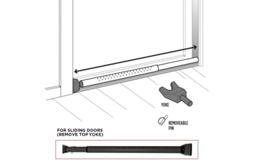 Image of Guard Dog Security DoorKeeper Adjustable Door Security Bar, Black, One Size, DS-GDDK-BK