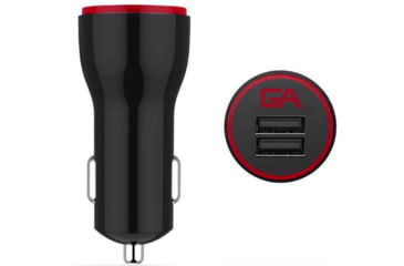 Image of Guardian Angel Car Charger with Micro USB Cable, Black/Red, ELT-CC-M