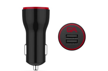 Image of Guardian Angel Car Charger with Micro USB Cable, Black/Red, GA-ELT-CC