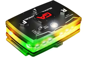 Image of Guardian Angel Elite Series Wearable Safety Light, Black Casing, Green/Yellow Split Front, Green/Yellow Split Rear, White Top Light, White Work Light, ELT-GY/GY