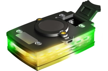 Image of Guardian Angel Elite Series Wearable Safety Light, Black Casing, Green/Yellow Split Front, Green/Yellow Split Rear, White Top Light, White Work Light, ELT-GY/GY