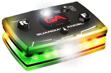 Image of Guardian Angel Elite Series Wearable Safety Light, Black Casing, Green/Yellow Split Front, Green/Yellow Split Rear, White Top Light, White Work Light, ELT-GY/GY