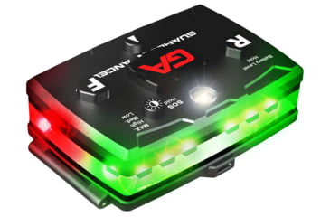 Image of Guardian Angel Elite Series Wearable Safety Light, Black Casing, Red Front, Green Rear, White Top Light, White Work Light, ELT-R/G-2