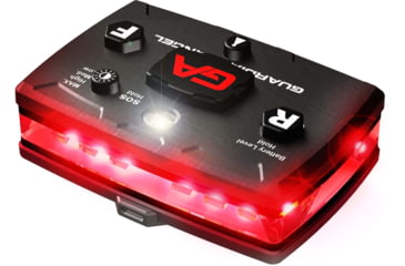 Image of Guardian Angel Elite Series Wearable Safety Light, Black Casing, Red Front, Red Rear, White Top Light, White Work Light, ELT-R/R