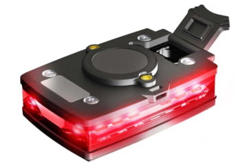 Image of Guardian Angel Elite Series Wearable Safety Light, Black Casing, Red Front, Red Rear, White Top Light, White Work Light, ELT-R/R