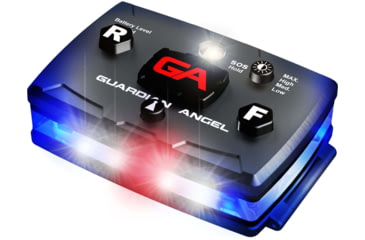 Image of Guardian Angel Elite Series Wearable Safety Light, Black Casing, White/Blue Split Front, Blue Rear, White Top Light, Red Work Light, ELT-B/B