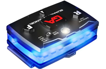 Image of Guardian Angel Elite Series Wearable Safety Light, Black Casing, White/Blue Split Front, Blue Rear, White Top Light, Red Work Light, ELT-B/B