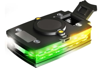 Image of Guardian Angel Elite Series Wearable Safety Light, Black Casing,White Front, Green/Yellow Split Rear, White Top Light, Red Work Light, ELT-W/GY