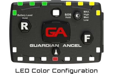Image of Guardian Angel Elite Series Wearable Safety Light, Black Casing,White Front, Green/Yellow Split Rear, White Top Light, Red Work Light, ELT-W/GY