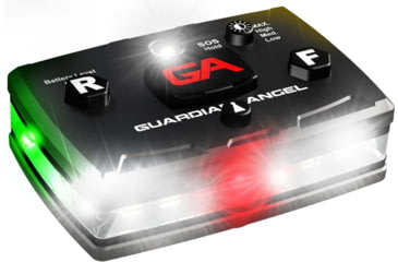 Image of Guardian Angel Elite Series Wearable Safety Light, Black Casing,White Front, Green/Yellow Split Rear, White Top Light, Red Work Light, ELT-W/GY