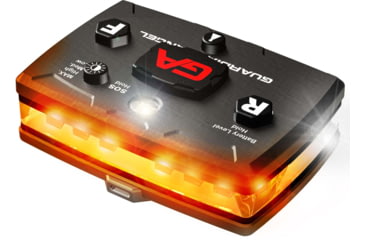 Image of Guardian Angel Elite Series Wearable Safety Light, Black Casing, White Front, Orange Rear, White Top , ELT-W/O
