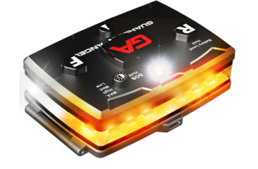 Image of Guardian Angel Elite Series Wearable Safety Light, Black Casing, White Front, Orange Rear, White Top , ELT-W/O