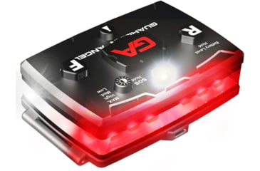 Image of Guardian Angel Elite Series Wearable Safety Light, Black Casing, White Front, Red Rear, White Top Light, Red Work Light, ELT-W/R