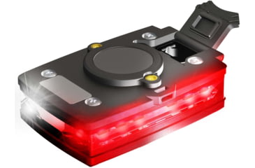 Image of Guardian Angel Elite Series Wearable Safety Light, Black Casing, White Front, Red Rear, White Top Light, Red Work Light, ELT-W/R