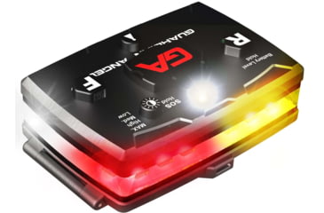Image of Guardian Angel Elite Series Wearable Safety Light, Black Casing, White Front, Red/Yellow Split Rear, White Top Light, Red Work Light, ELT-W/RY