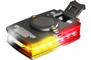 Image of Guardian Angel Elite Series Wearable Safety Light, Black Casing, White Front, Red/Yellow Split Rear, White Top Light, Red Work Light, ELT-W/RY