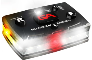 Image of Guardian Angel Elite Series Wearable Safety Light, Black Casing, White Front, Red/Yellow Split Rear, White Top Light, Red Work Light, ELT-W/RY