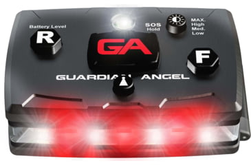 Image of Guardian Angel Elite Series Wearable Safety Light, Black Casing, White Front, White Rear, White Top L, ELT-W/W-2