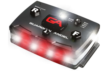 Image of Guardian Angel Elite Series Wearable Safety Light, Black Casing, White Front, White Rear, White Top L, ELT-W/W-2