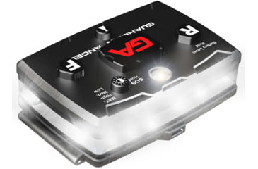Image of Guardian Angel Elite Series Wearable Safety Light, Black Casing, White Front, White Rear, White Top L, ELT-W/W-2
