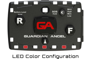 Image of Guardian Angel Elite Series Wearable Safety Light, Black Casing, White Front, White Rear, White Top L, ELT-W/W-2