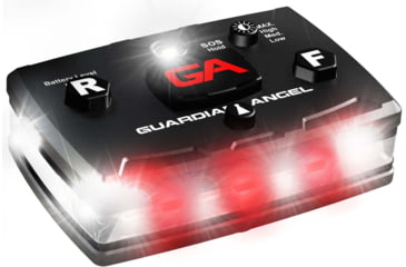 Image of Guardian Angel Elite Series Wearable Safety Light, Black Casing, White Front, White Rear, White Top L, ELT-W/W-2