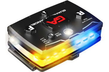 Image of Guardian Angel Elite Series Wearable Safety Light, Black Casing, White Front, White Rear, White Top Light, Red Work Light, ELT-W/W