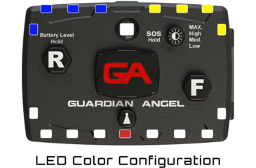 Image of Guardian Angel Elite Series Wearable Safety Light, Black Casing, White Front, White Rear, White Top Light, Red Work Light, ELT-W/W