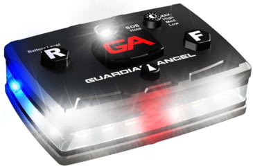 Image of Guardian Angel Elite Series Wearable Safety Light, Black Casing, White Front, White Rear, White Top Light, Red Work Light, ELT-W/W