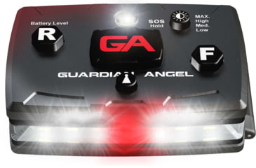 Image of Guardian Angel Elite Series Wearable Safety Light, Black Casing, White Front, White/Red Split Rear, W, ELT-W/WR