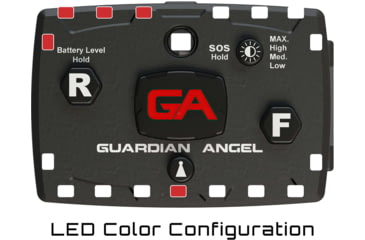 Image of Guardian Angel Elite Series Wearable Safety Light, Black Casing, White Front, White/Red Split Rear, W, ELT-W/WR