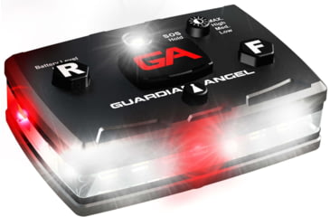 Image of Guardian Angel Elite Series Wearable Safety Light, Black Casing, White Front, White/Red Split Rear, W, ELT-W/WR