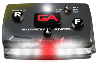 Image of Guardian Angel Elite Series Wearable Safety Light, Black Casing, White Front, White/Yellow Split Rear, ELT-W/WY