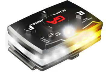 Image of Guardian Angel Elite Series Wearable Safety Light, Black Casing, White Front, White/Yellow Split Rear, ELT-W/WY