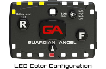 Image of Guardian Angel Elite Series Wearable Safety Light, Black Casing, White Front, White/Yellow Split Rear, ELT-W/WY
