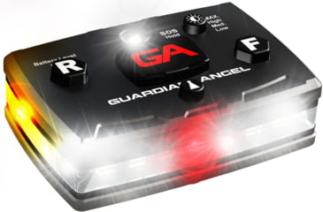 Image of Guardian Angel Elite Series Wearable Safety Light, Black Casing, White Front, White/Yellow Split Rear, ELT-W/WY