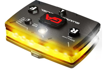 Image of Guardian Angel Elite Series Wearable Safety Light, Black Casing, White Front, Yellow Rear, White Top Light, Red Work Light , ELT-W/Y