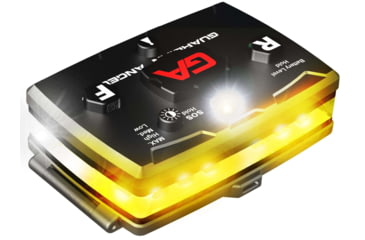 Image of Guardian Angel Elite Series Wearable Safety Light, Black Casing, White Front, Yellow Rear, White Top Light, Red Work Light , ELT-W/Y