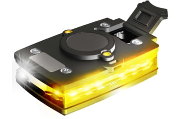 Image of Guardian Angel Elite Series Wearable Safety Light, Black Casing, White Front, Yellow Rear, White Top Light, Red Work Light , ELT-W/Y