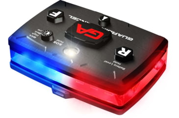 Image of Guardian Angel Elite Series Wearable Safety Light, Black Casing, White/Red/Blue Split Front, Red/Blue Split Rear, White Top Light, Red Work Light, ELT-R/B