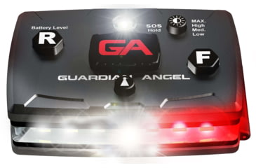 Image of Guardian Angel Elite Series Wearable Safety Light, Black Casing, White/Red Split Front, White/Red Split Rear, White Top Light, White Work Light, ELT-WR/WR