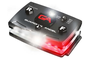Image of Guardian Angel Elite Series Wearable Safety Light, Black Casing, White/Red Split Front, White/Red Split Rear, White Top Light, White Work Light, ELT-WR/WR