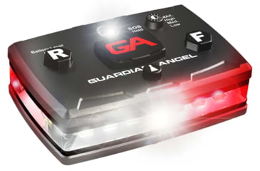 Image of Guardian Angel Elite Series Wearable Safety Light, Black Casing, White/Red Split Front, White/Red Split Rear, White Top Light, White Work Light, ELT-WR/WR